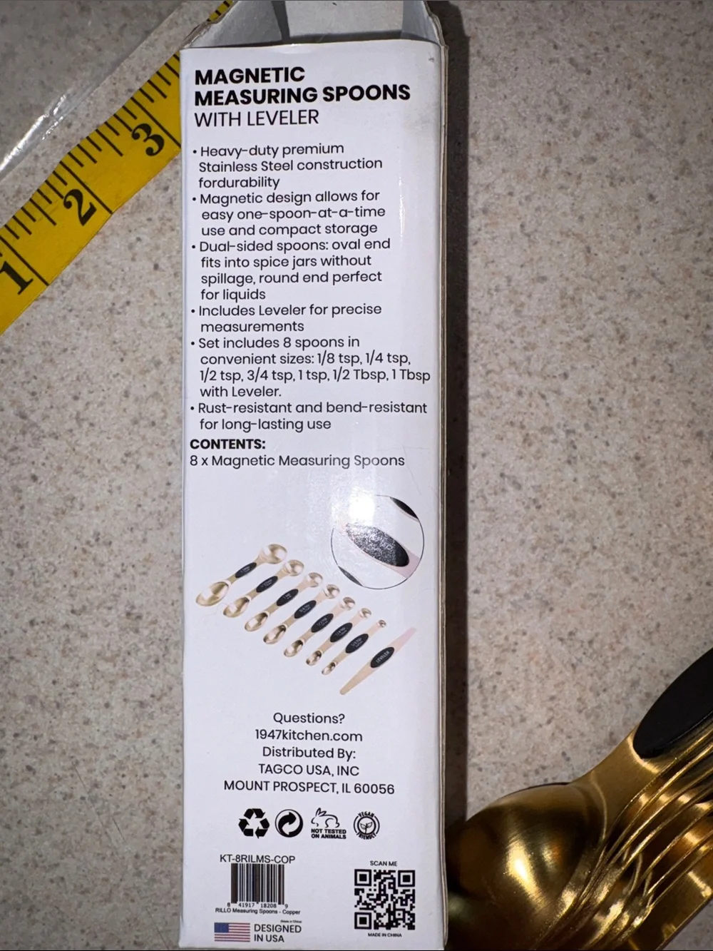Magnetic Stainless Steel Measuring Spoons - 8 Piece